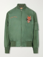 Kardo - Max Embroidered Silk-Twill Bomber Jacket - Green