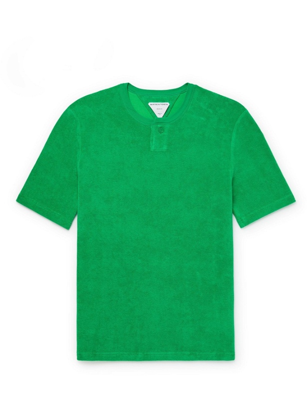 Photo: BOTTEGA VENETA - Slim-Fit Cotton-Blend Terry T-Shirt - Green - XS
