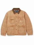 Polo Ralph Lauren - Polo Country Corduroy-Trimmed Distressed Recycled-Canvas Chore Jacket - Neutrals