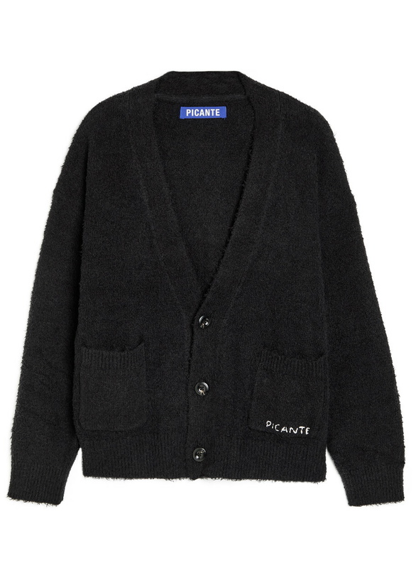 Photo: Picante Shaggy Textured Cotton-blend Cardigan Black