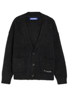 Picante Shaggy Textured Cotton-blend Cardigan Black