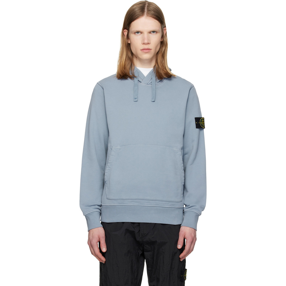 Stone Island Blue 6100062 Organic Cotton Fleece Hoodie