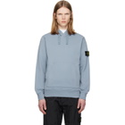Stone Island Blue 6100062 Organic Cotton Fleece Hoodie