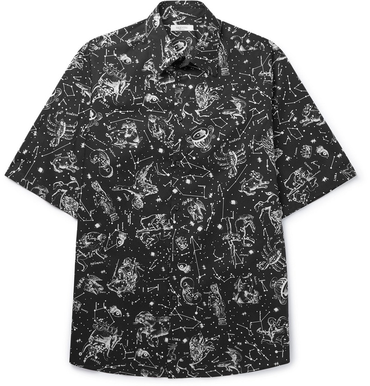 Photo: VALENTINO - Oversized Printed Cotton Shirt - Black