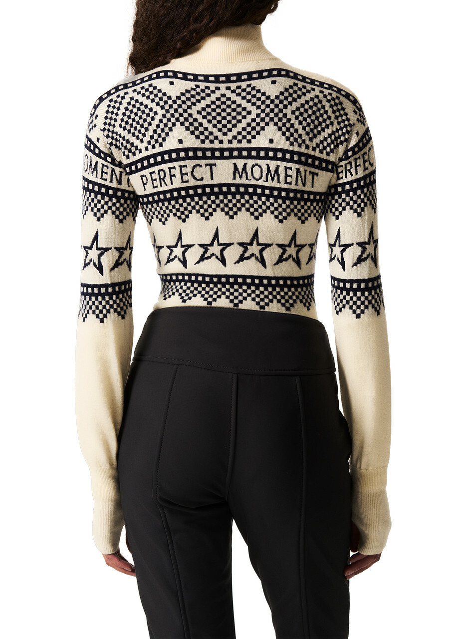 Perfect Moment Intarsia-knit Merino Wool Bodysuit White