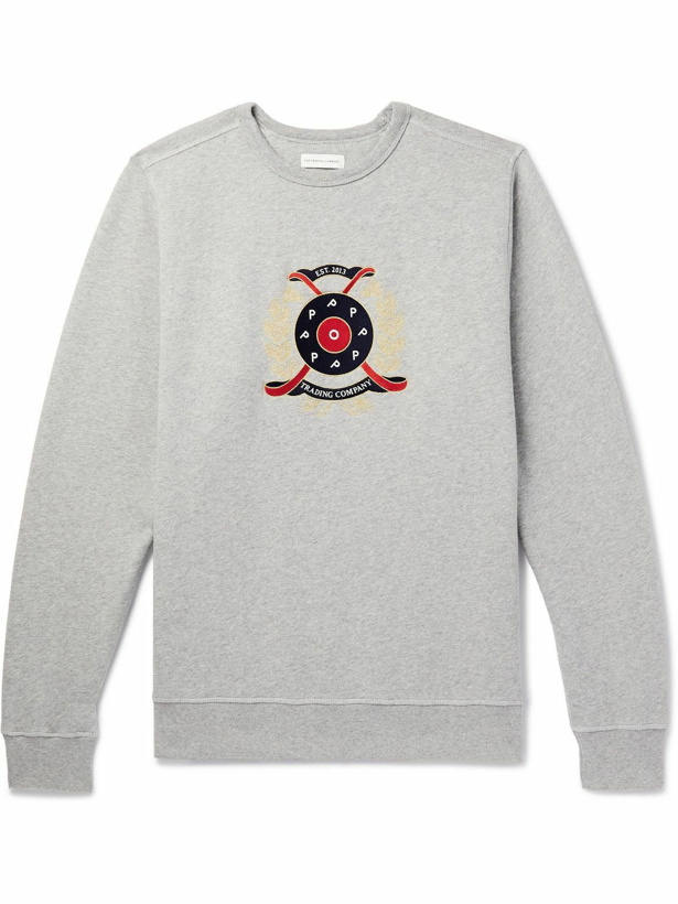 Photo: Pop Trading Company - Logo-Embroidered Cotton-Blend Jersey Sweatshirt - Gray