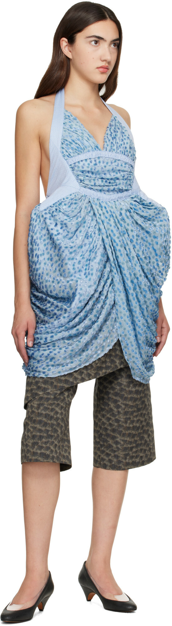 Kiko Kostadinov Blue Gannet Halter Blouse