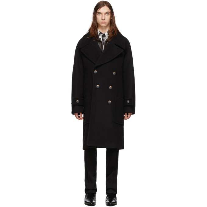 Photo: Givenchy Black Long Double Breasted Coat