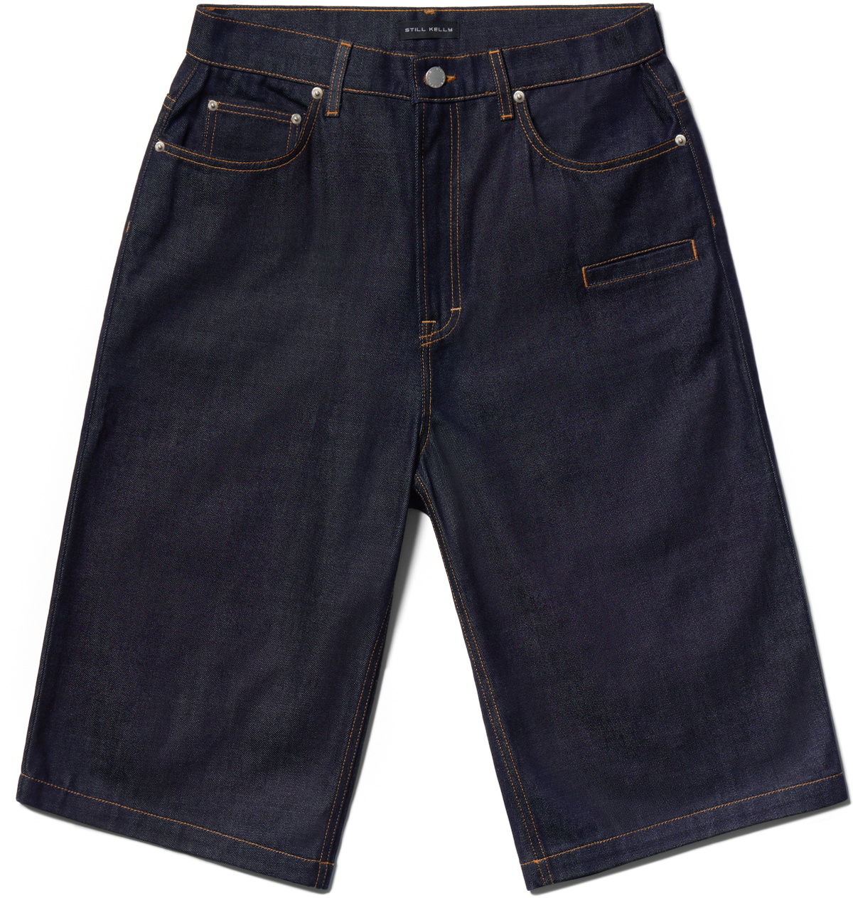 Still Kelly Blue Raw Denim 6 Pocket Shorts