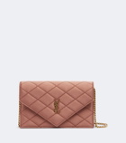 Saint Laurent Paris Mini satin wallet on chain