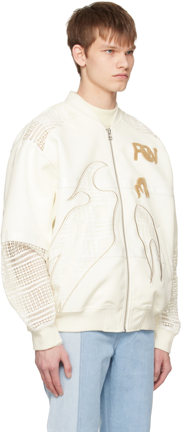 Feng Chen Wang White Phoenix Bomber Jacket