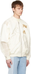 Feng Chen Wang White Phoenix Bomber Jacket