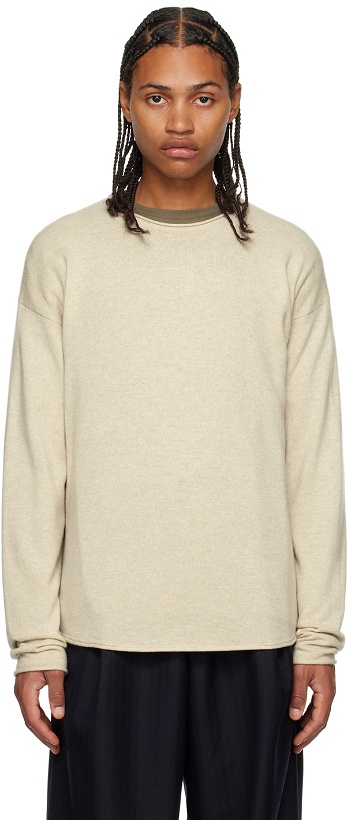 Photo: Guest in Residence SSENSE Exclusive Beige Oversized Sweater