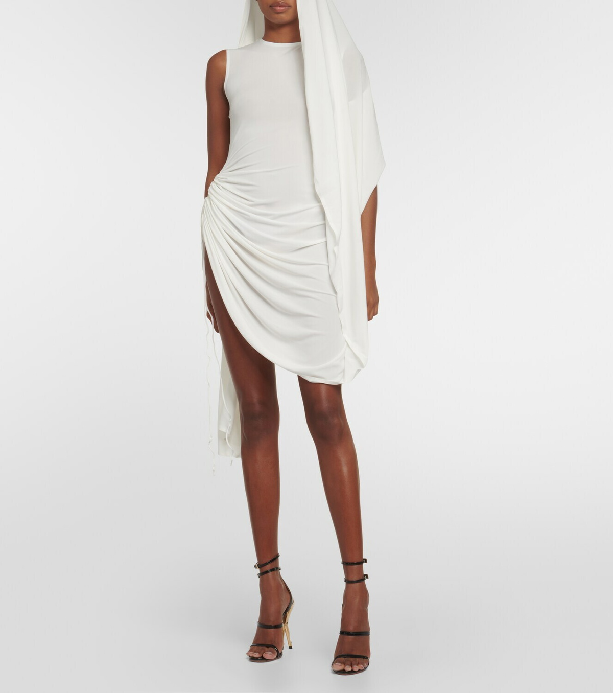 ワンピース Alaia Asymmetric short dress ALAIA Asymmetric Draped Mini Dress | Neiman Marcus