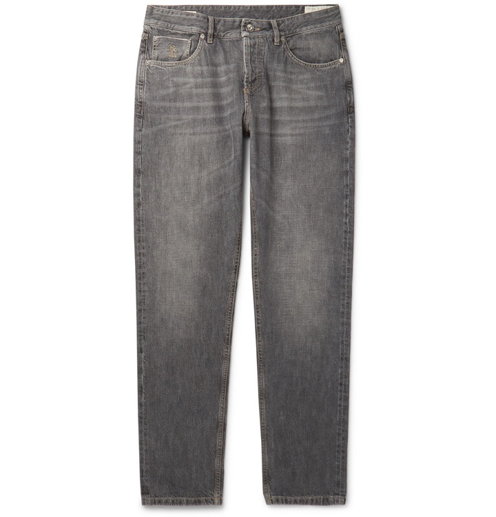 Photo: Brunello Cucinelli - Selvedge Denim Jeans - Gray