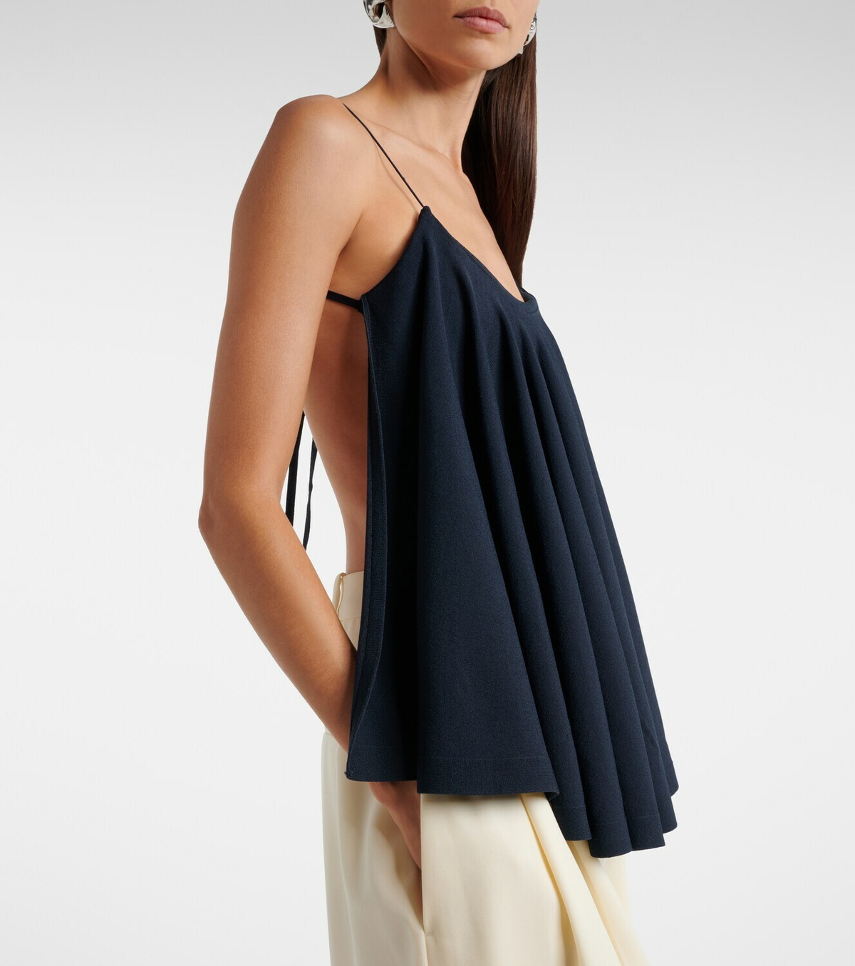 Jacquemus Voile open-back jersey top
