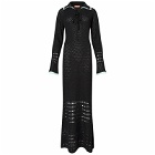 KITRI Women's Delilah Black Mixed Crochet Knit Dress in Black/Mint