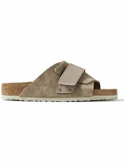 Birkenstock - Kyoto Nubuck-Trimmed Suede Sandals - Neutrals