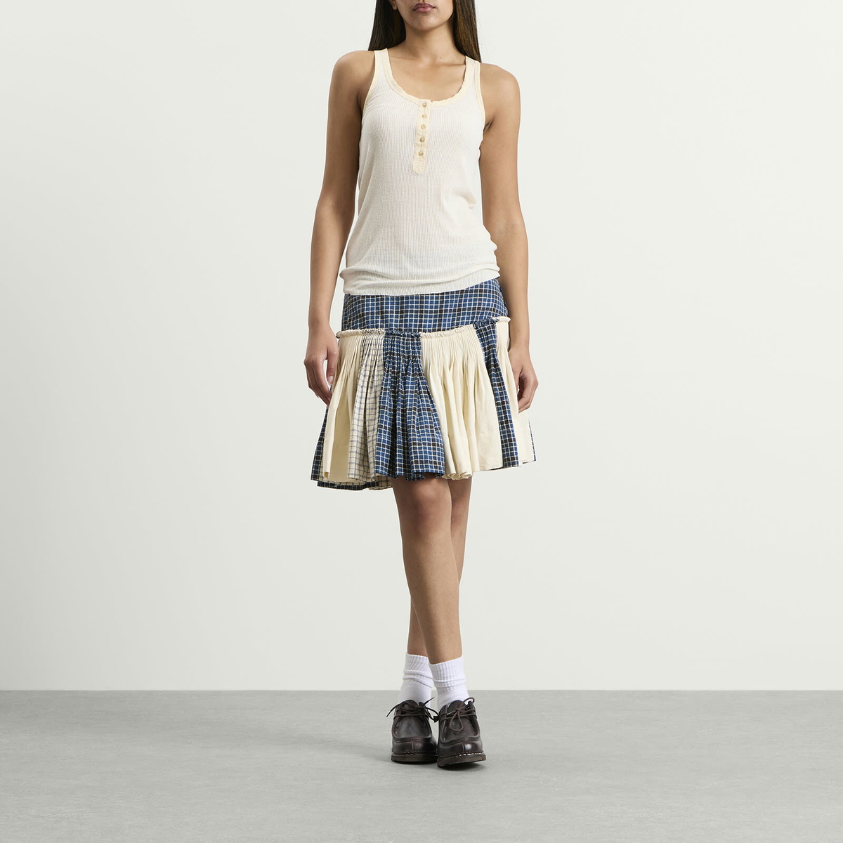 Story mfg. Women's Nest Mini Skirt in Scrapbook Stripe