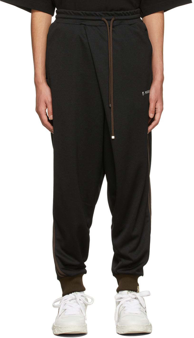 Miharayasuhiro Black Twisted Track Pants Miharayasuhiro