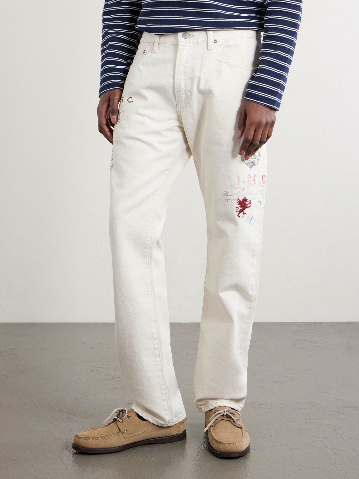 Polo Ralph Lauren - Straight-Leg Printed Cotton-Twill Trousers - White