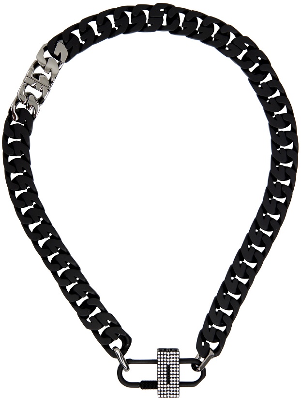Photo: Givenchy Black Crystal G Chain Lock Necklace