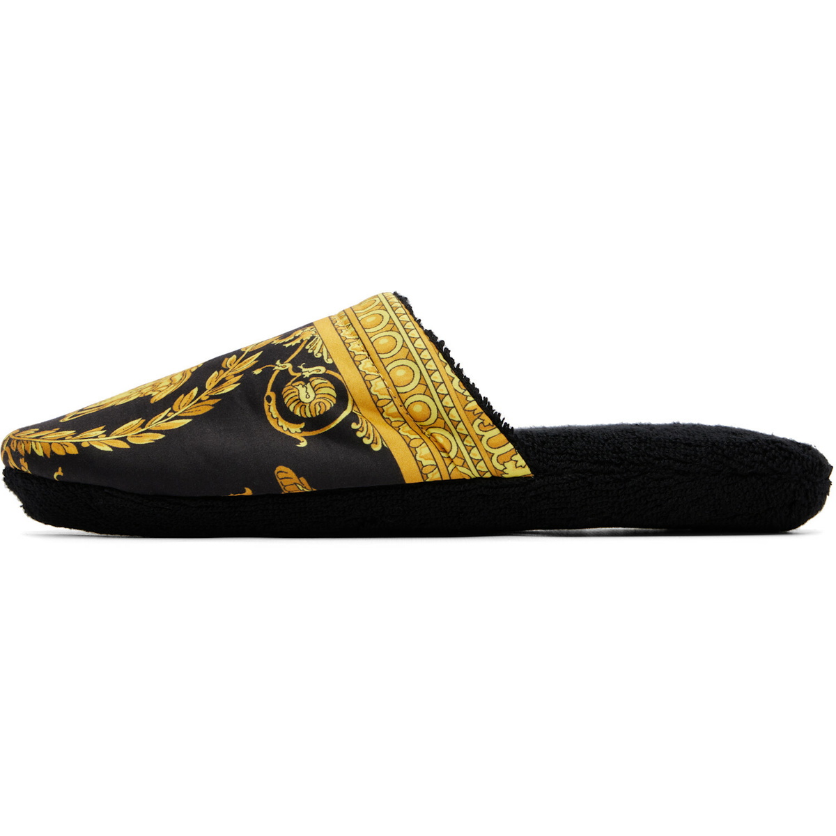 Versace Black 'I Heart Baroque' Slippers