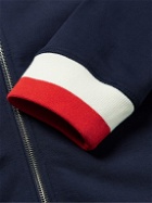 Orlebar Brown - Striped Cotton-Jersey Zip-Up Hoodie - Blue