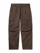 Carhartt WIP - Cole Wide-Leg Pleated Garment-Dyed Cotton-Twill Cargo Trousers - Brown