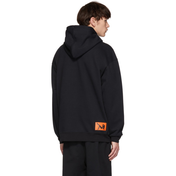 Calvin Klein Jeans Est. 1978 Black and Orange Icon Printed Hoodie