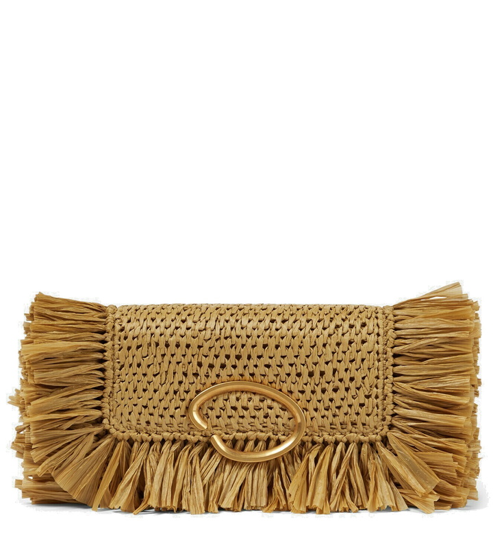 Photo: Oscar de la Renta O Pochette fringed raffia clutch