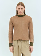 Charlie Constantinou Panelled Waffle Top With Scarf