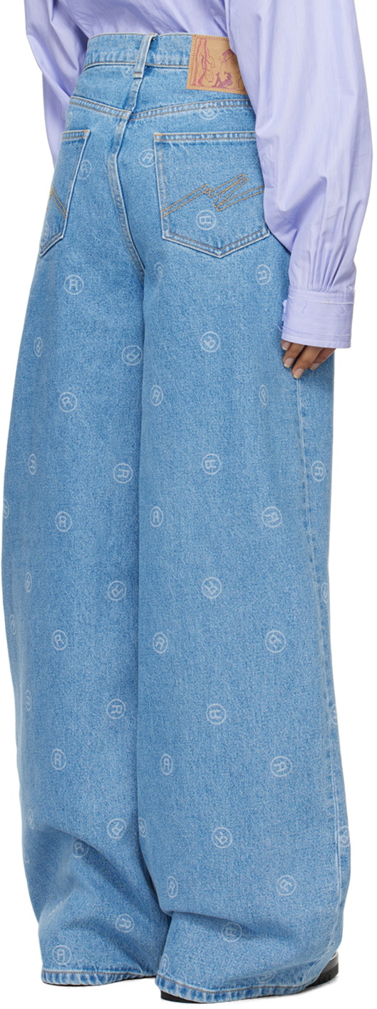Martine Rose Blue Extended Wide Leg Jeans