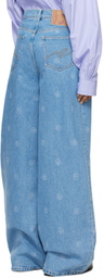 Martine Rose Blue Extended Wide Leg Jeans