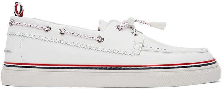 Photo: Thom Browne White Leather Boat Shoes