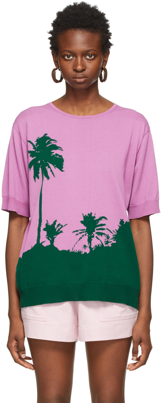 Dries Van Noten Pink & Green Len Lye Edition Intarsia Graphic