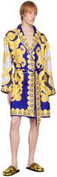 Versace Underwear Blue & Gold Barocco Robe