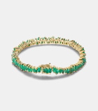Suzanne Kalan 18kt gold tennis bracelet with emeralds