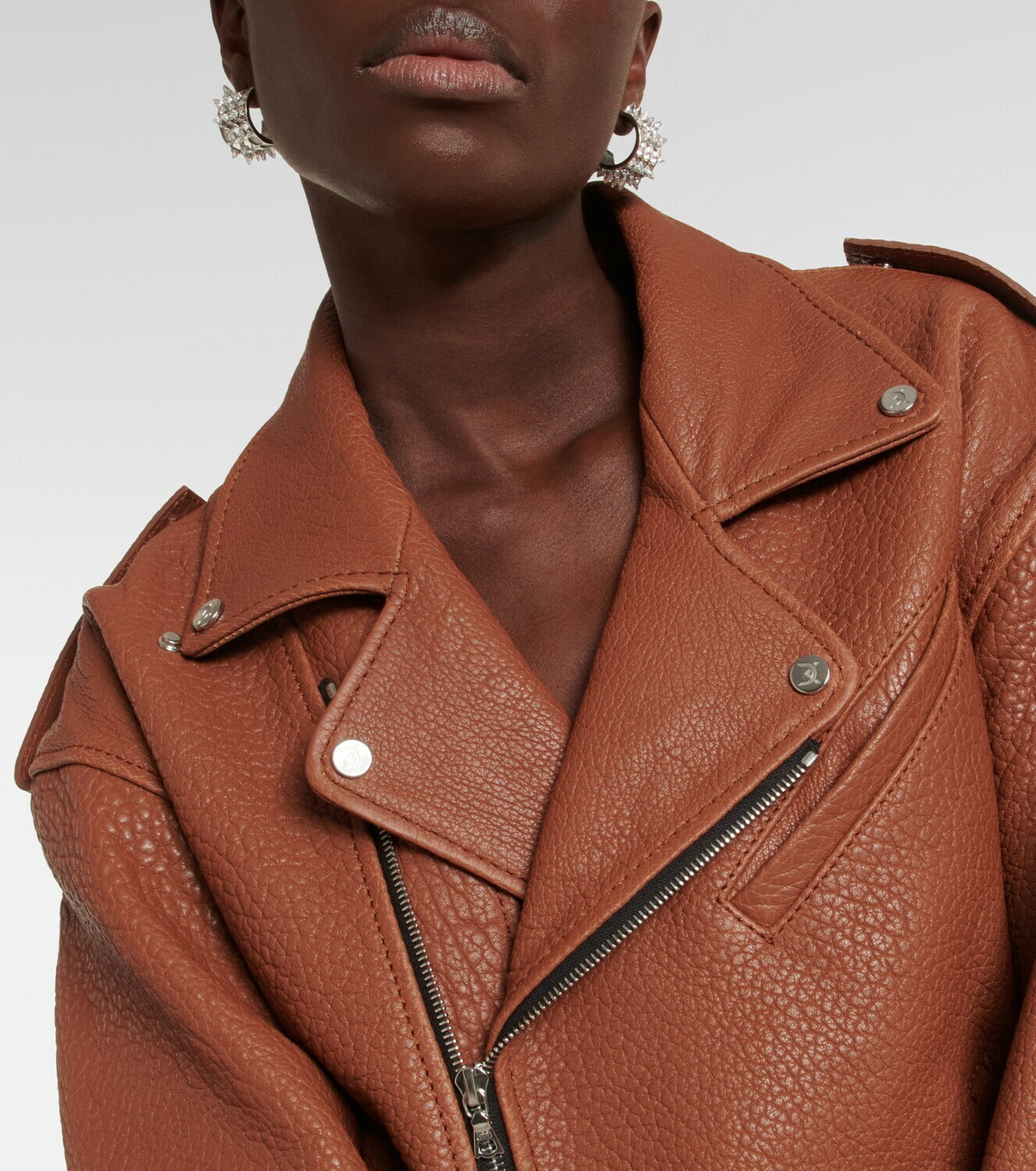 David Koma Oversized leather jacket
