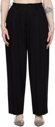 Y's Black Double Tucked Trousers