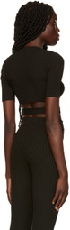 ANDREĀDAMO Black Cropped Sweater