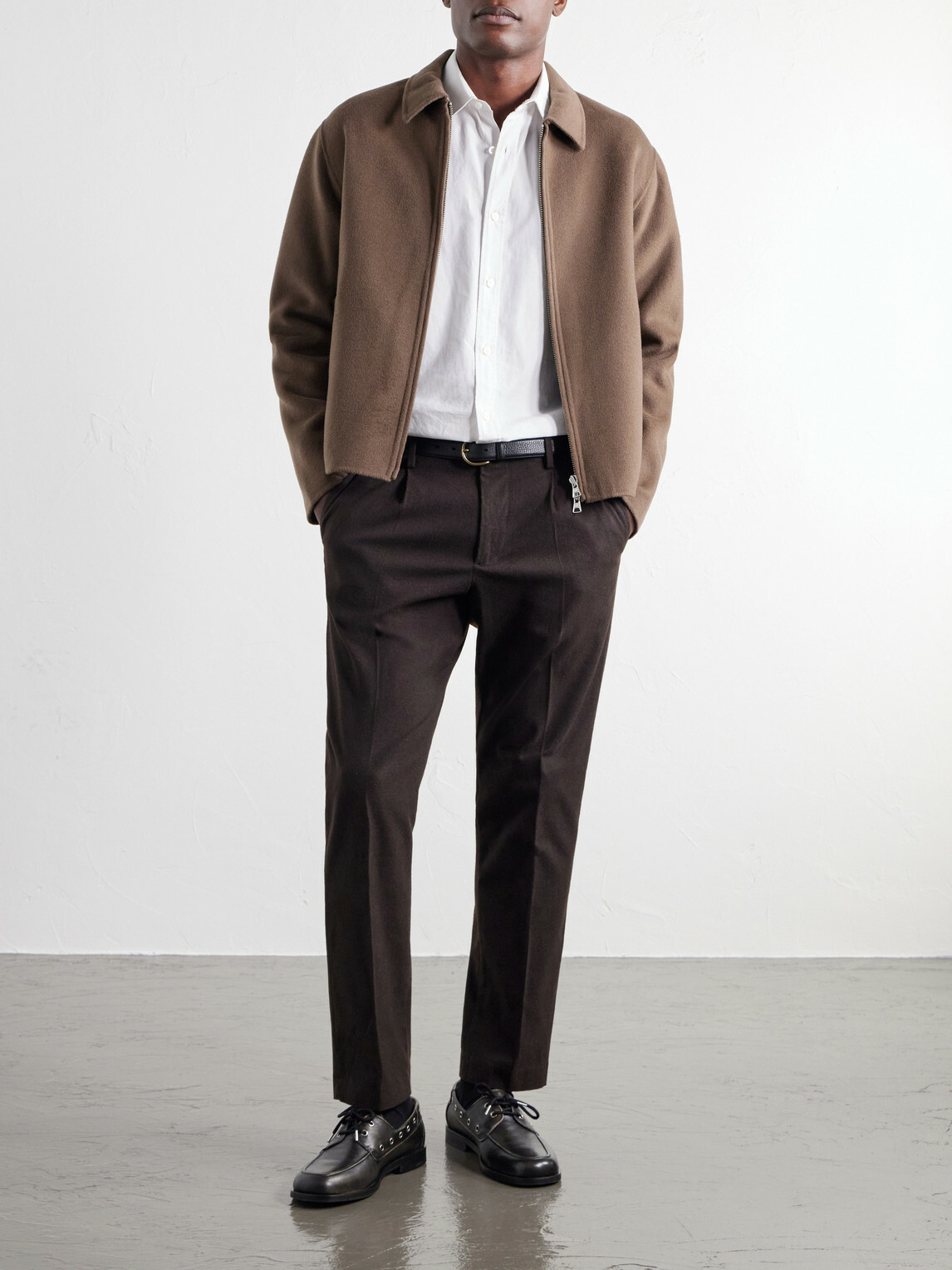 NN07 - Bill 1067 Tapered Pleated Brushed Twill Chinos - Brown