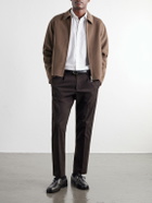 NN07 - Bill 1067 Tapered Pleated Brushed Twill Chinos - Brown