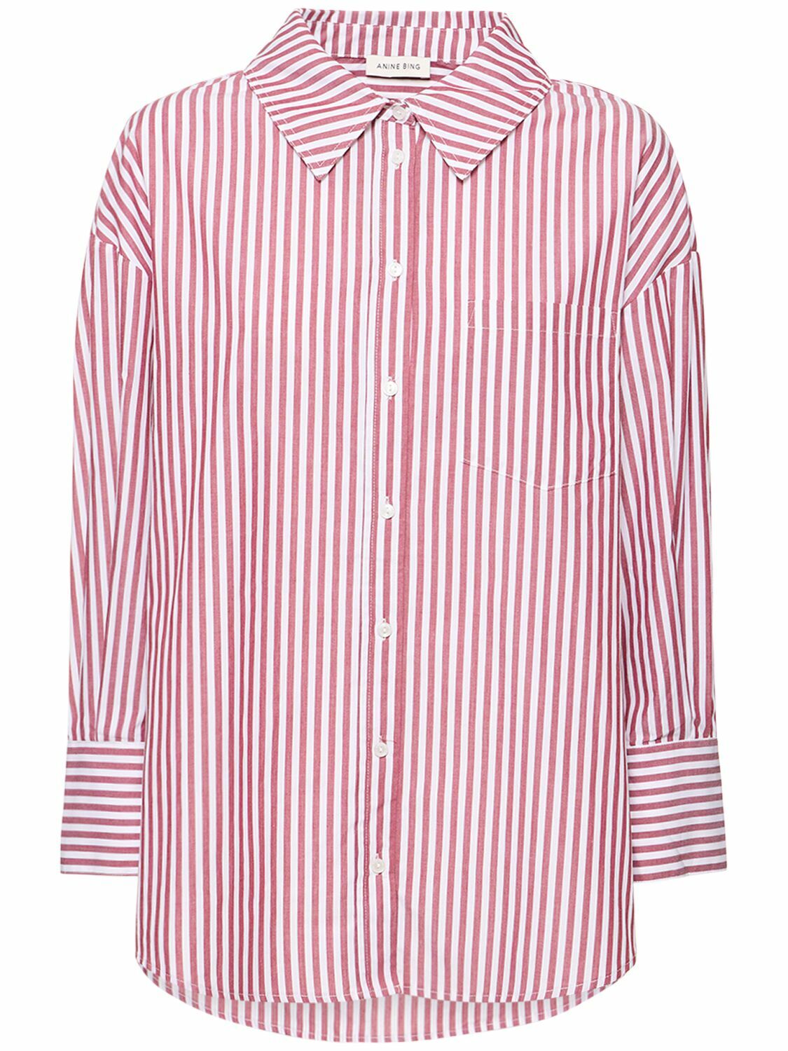 ANINE BING - Mika Striped Cotton Poplin Shirt ANINE BING