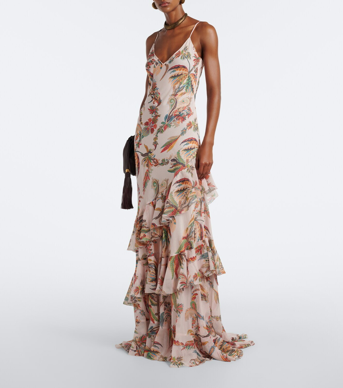 Etro Floral ruffled gown