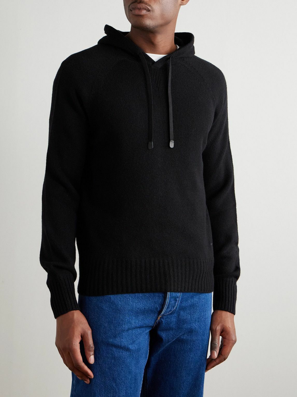 TOM FORD - Logo-Embroidered Cashmere Hoodie - Black