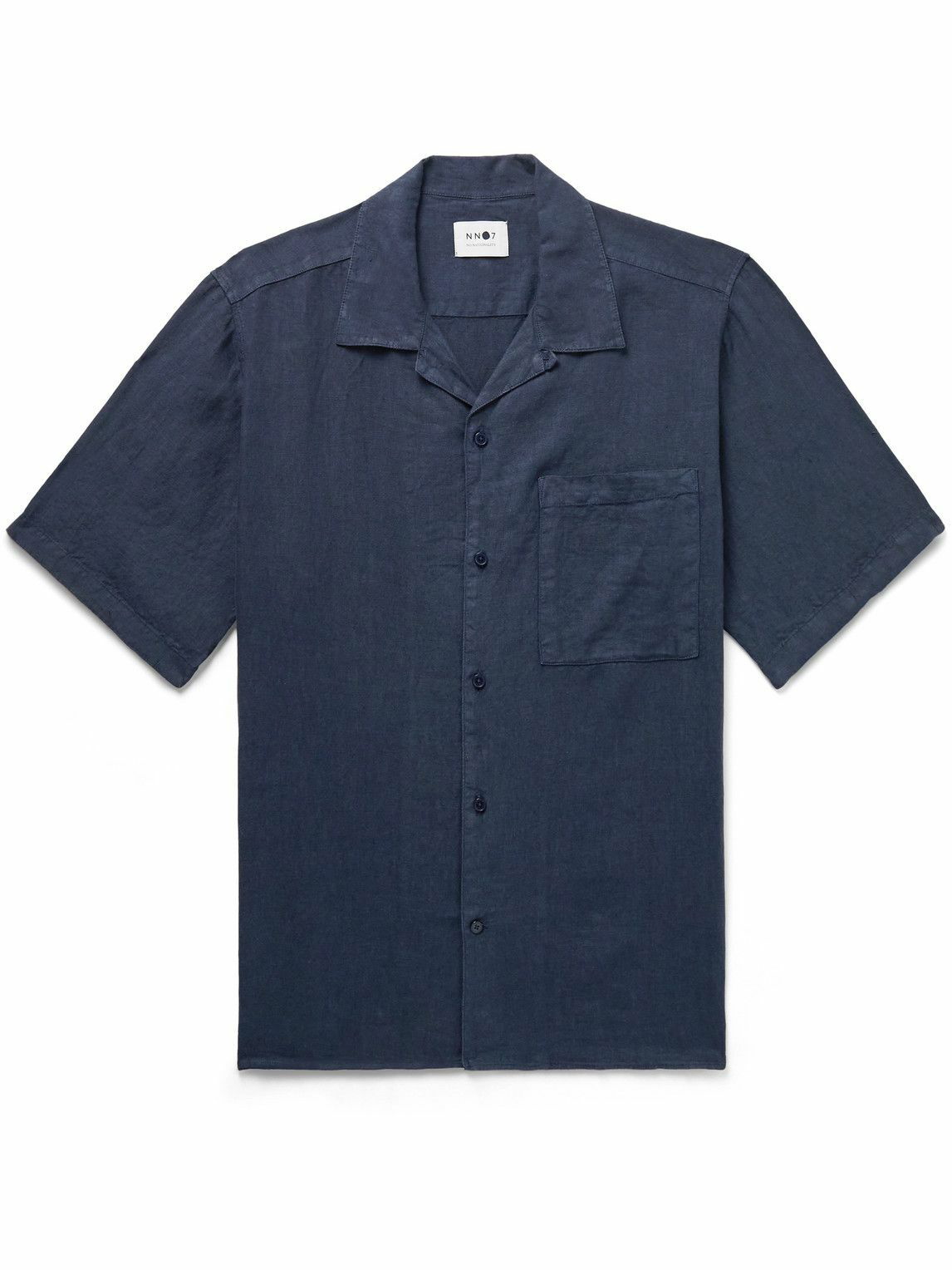 NN07 - Julio 5706 Convertible-Collar Linen Shirt - Blue NN07