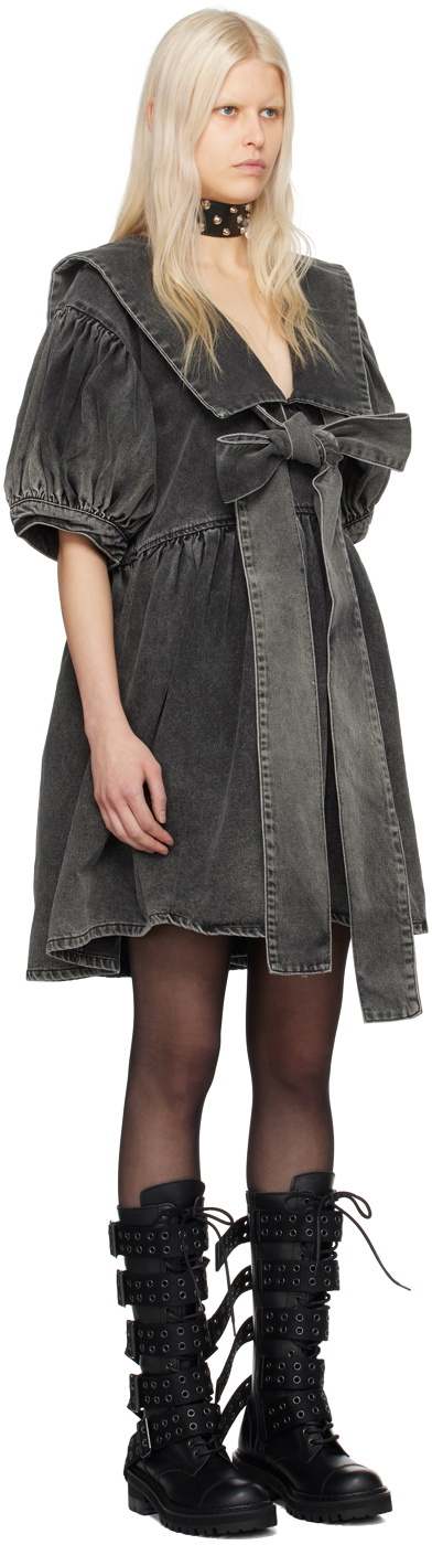 VAQUERA Black Sailor Denim Midi Dress
