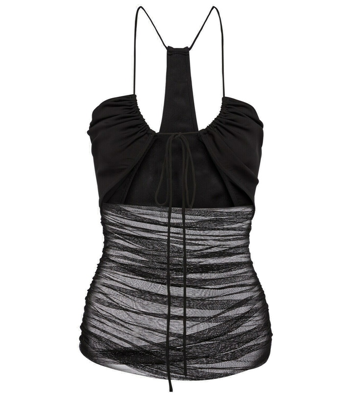 Photo: Christopher Esber Cutout silk tulle halterneck top