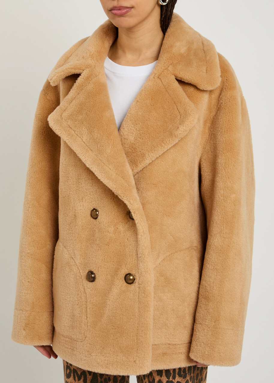 Free People Mari Reversible Faux fur Coat Tan